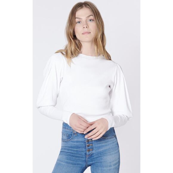 Veronica Beard Tops - Veronica Beard Lyon Puff Sleeve Top in White